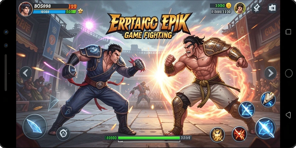Screenshot permainan BOS898 menunjukkan aksi pertarungan yang seru.