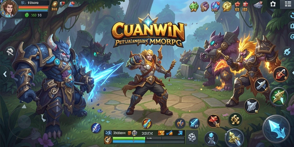 Screenshot gameplay CUANWIN menampilkan petualangan seru dalam dunia MMORPG.