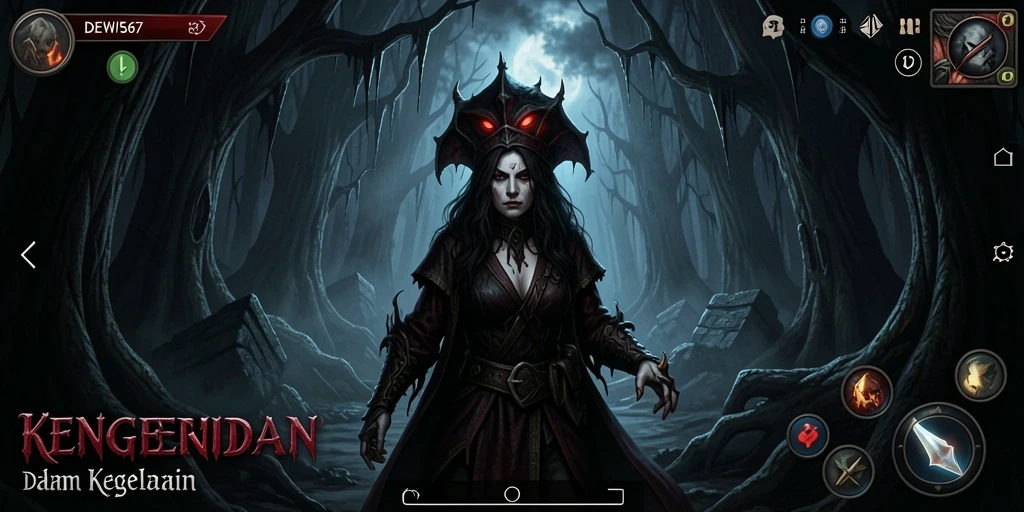 Menggambarkan suasana mencekam dari gameplay DEWI567.