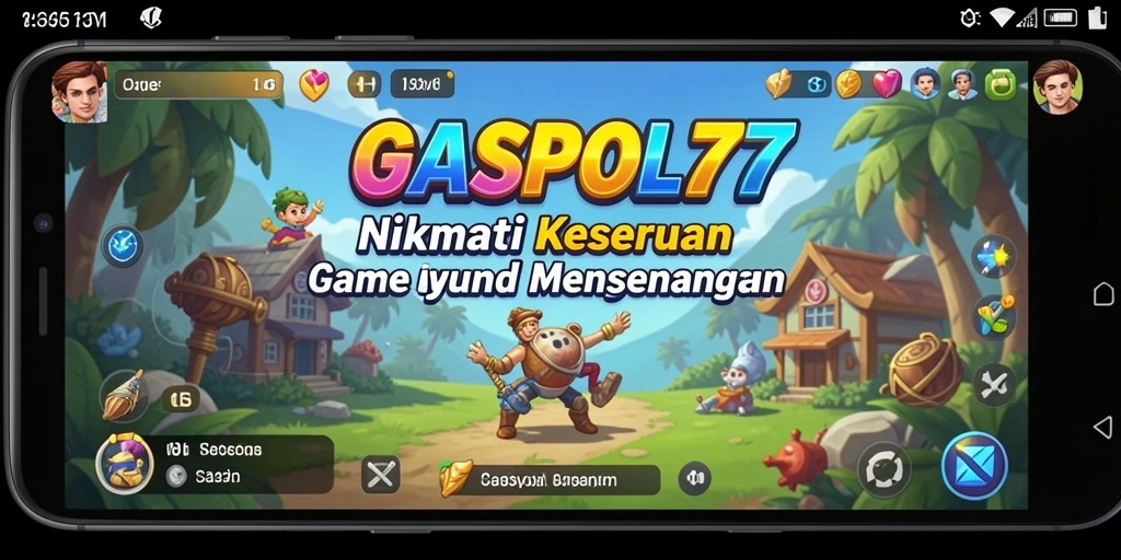 Tampilan gameplay <strong>GASPOL77</strong> yang ceria dan seru untuk semua usia.
