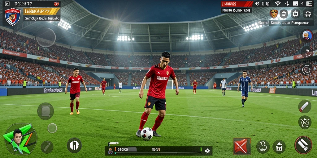 Tampilan gameplay LENGKAP777 dengan aksi penuh semangat di lapangan.