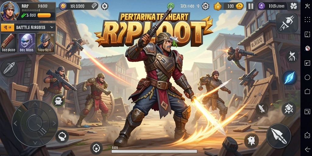 Screenshot menampilkan gameplay RPLOOT yang seru dalam pertempuran Battle Royale.