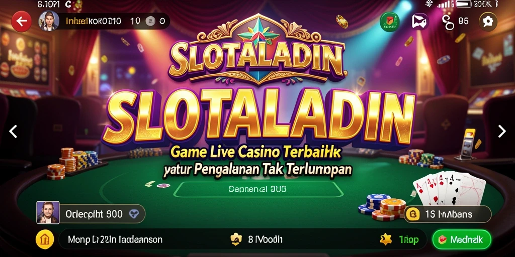 Tampilan gameplay seru di SLOTALADIN dengan dealer live profesional.