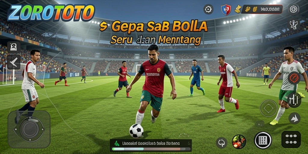 Tampilan gameplay ZOROTOTO yang menegangkan dan realistis dalam pertandingan sepak bola.